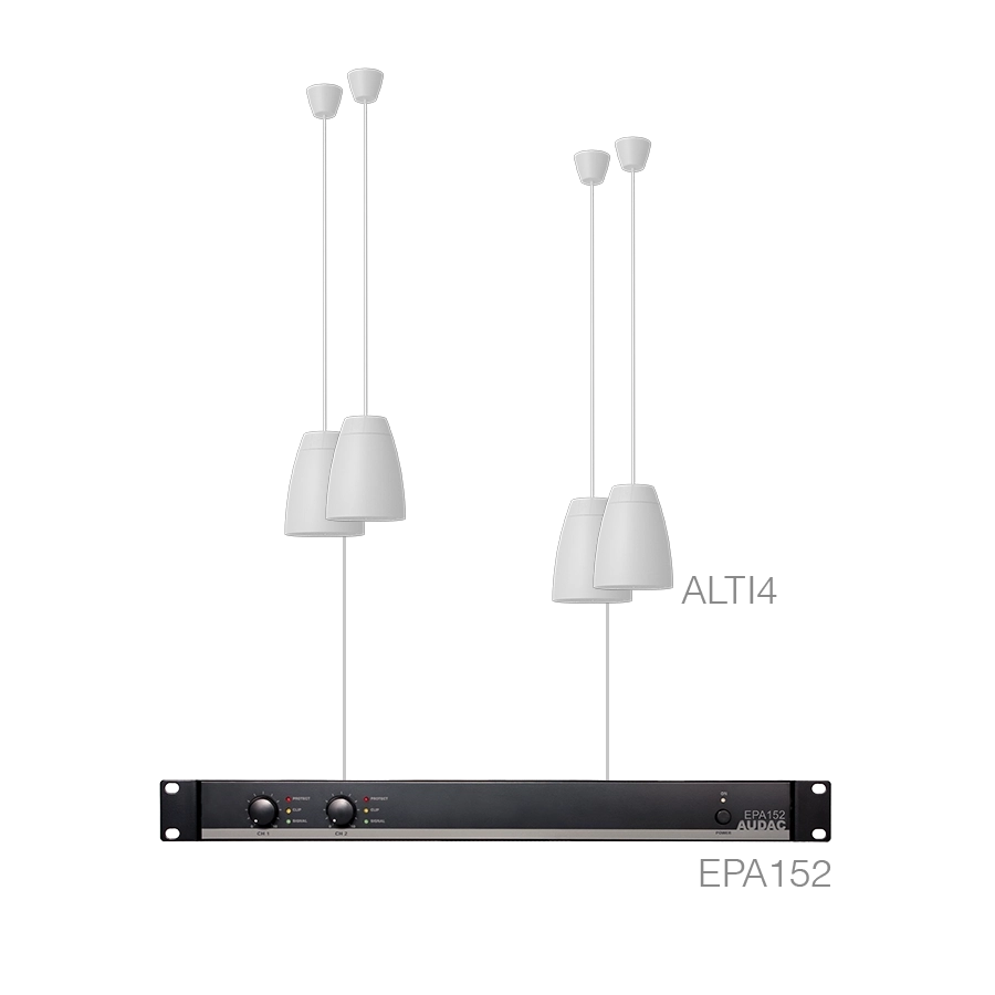 AUDAC - LENTO4.4E/W - 4 x ALTI4/W + EPA152 - White