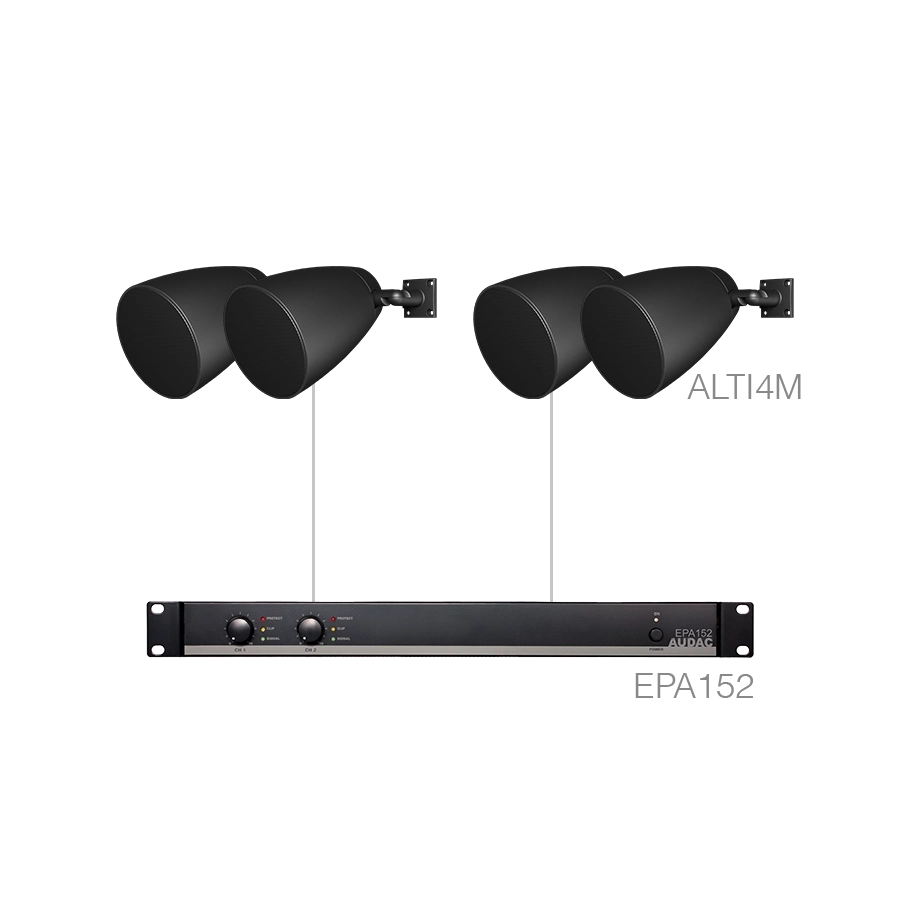 AUDAC - LENTO4.4EM/B - 4 x ALTI4M/W + EPA152 - Black