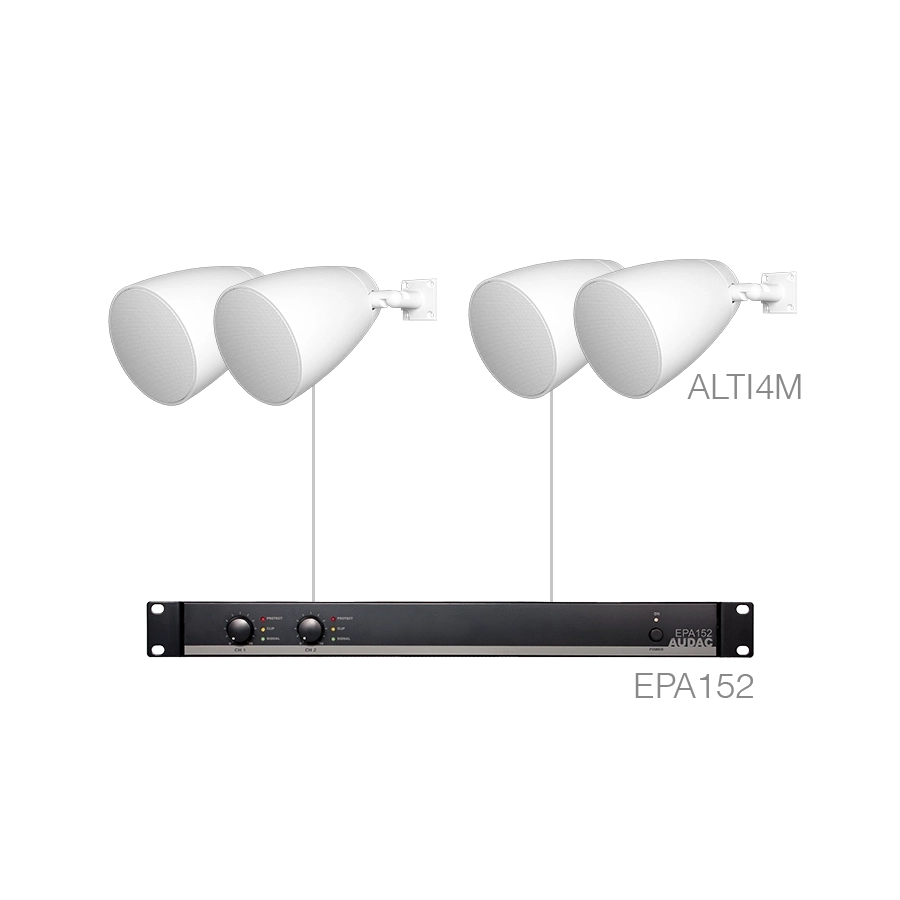 AUDAC - LENTO4.4EM/W - 4 x ALTI4M/W + EPA152 - White