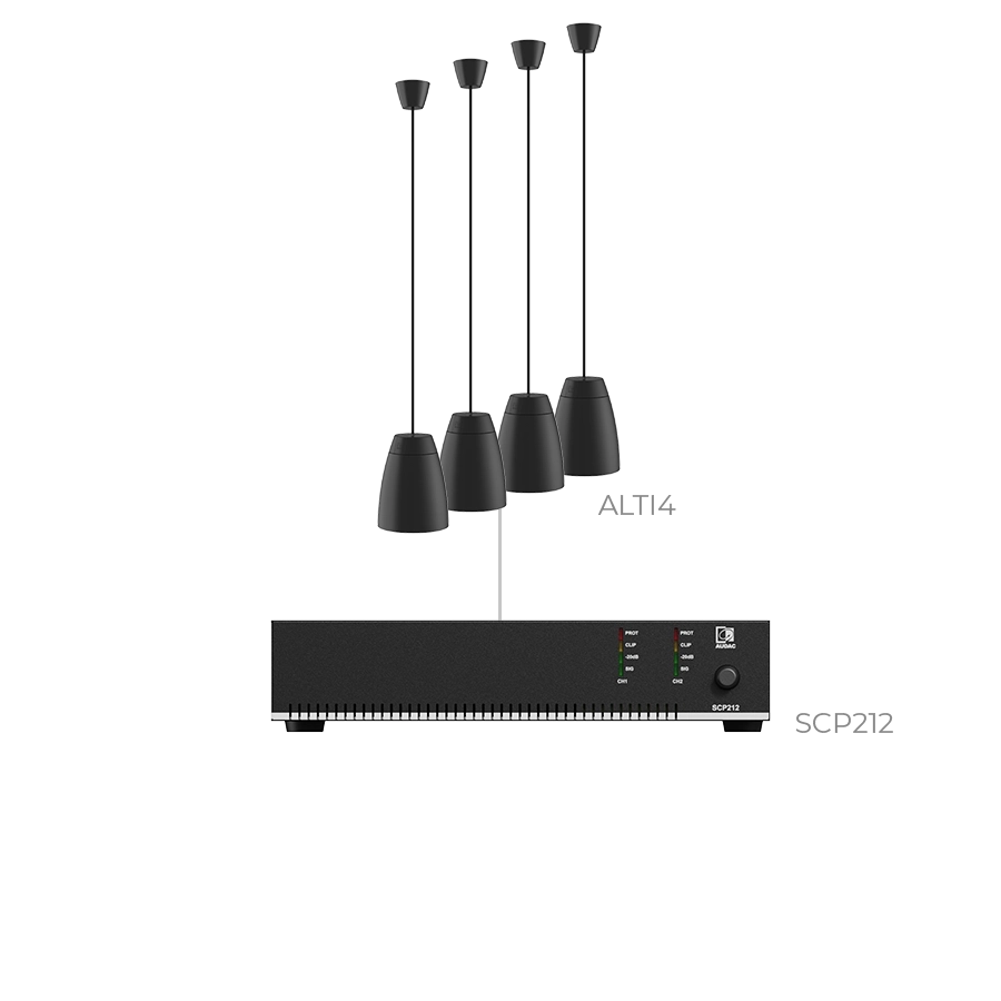 AUDAC - LENTO4.4I/B - 4 x ALTI4 + SCP212 - 4 x ALTI4/B + SCP212 Black