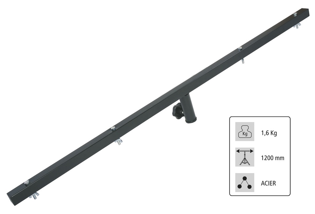 HILEC - BRE-120 - T-Bar for lighting stand Ø 28mm - length 1.20m