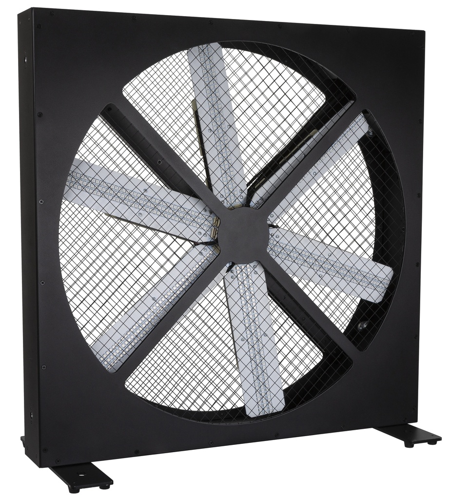 BRITEQ - BT-LEDROTOR - The BT-LEDROTOR is a high power 70x70cm LED-effect-fan for TV-Studios, Rental, …
Each of the 6 fan blades is equipped with 5 sections of RGB-leds that you can control individually.
An additional ring of UV LEDs was added to create extra effects.
