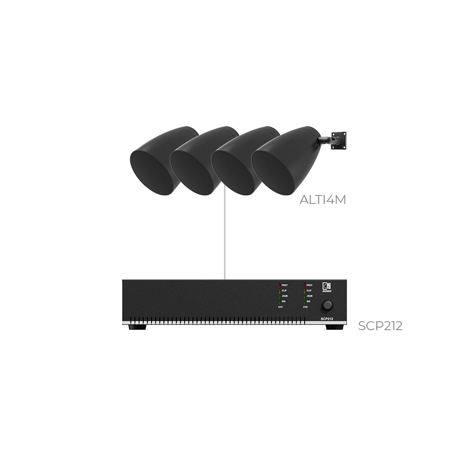 AUDAC - LENTO4.4IM/B - 4 x ALTI4M + SCP212 - 4 x ALTI4M/B + SCP212 Black