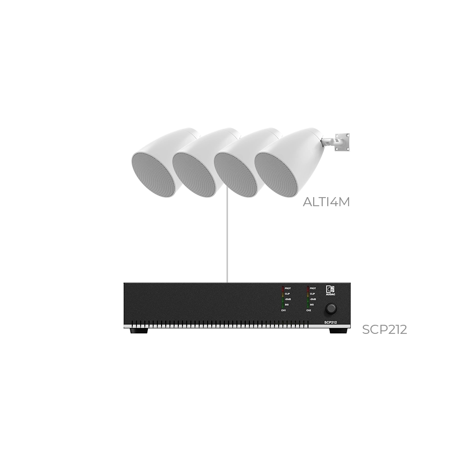AUDAC - LENTO4.4IM/W - 4 x ALTI4M + SCP212 - 4 x ALTI4M/W + SCP212 White