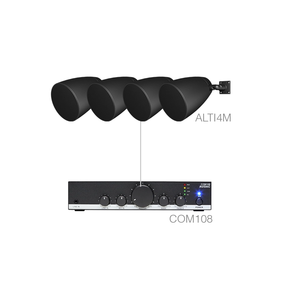 AUDAC - LENTO4.4M/B - 4 x ALTI4M/W + COM108 - Black