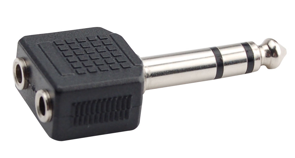 HILEC - ADAPT1200 - Male Jack 6.35 stereo to 2x female Jack 3.5 stereo adapter