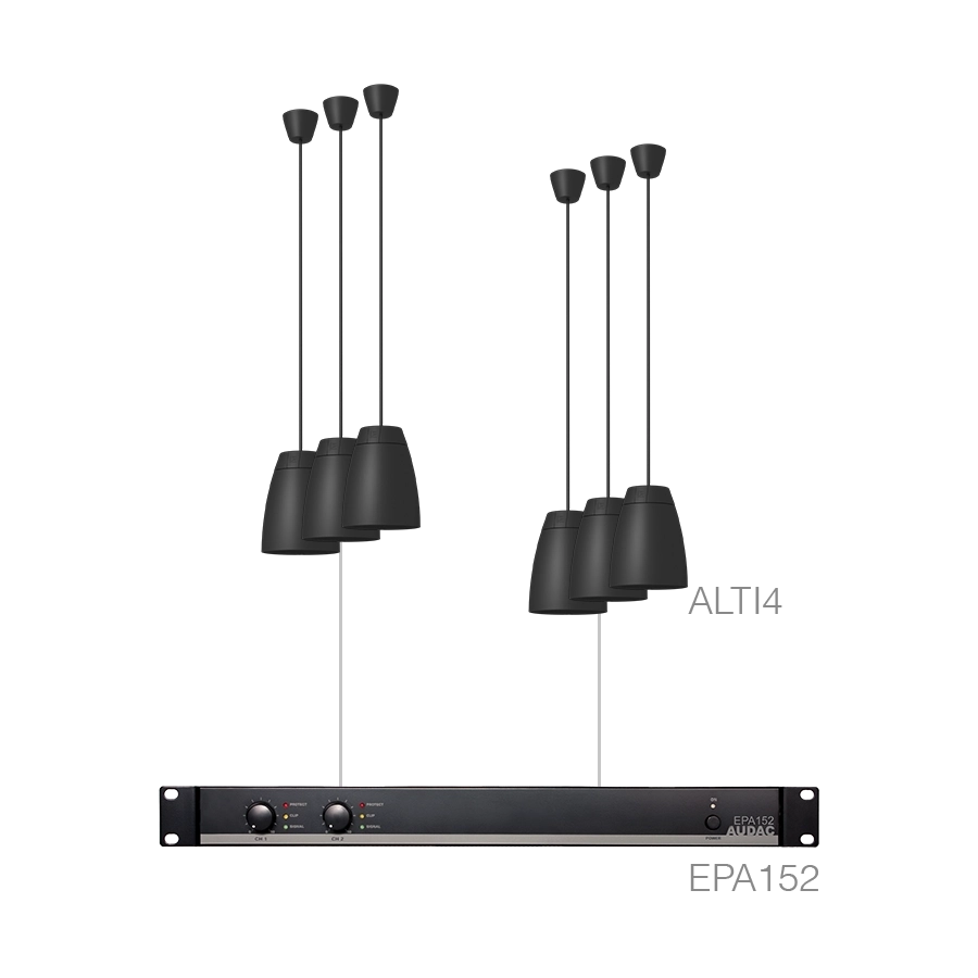 AUDAC - LENTO4.6E/B - 6 x ALTI4/W + EPA152 - Black