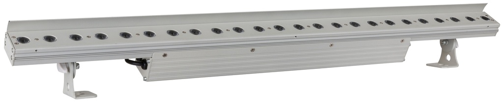 BRITEQ - LDP-COLORSTRIP 24FC - Powerful indoor LED projector equipped for typical “wall wash” applications.
96cm long enclosure, equipped with 24pcs 4W RGBW-leds, divided into 4 sections.
