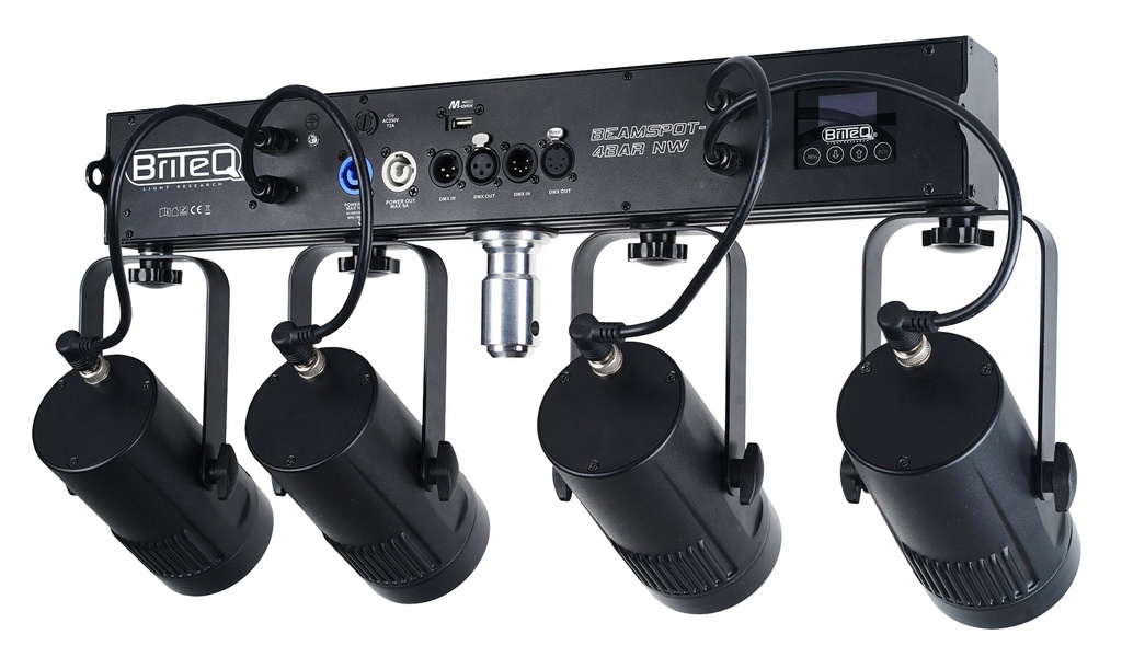 BRITEQ - BEAMSPOT-4BAR NW - This compact 4bar has four 15W projectors with a very narrow 4° beam