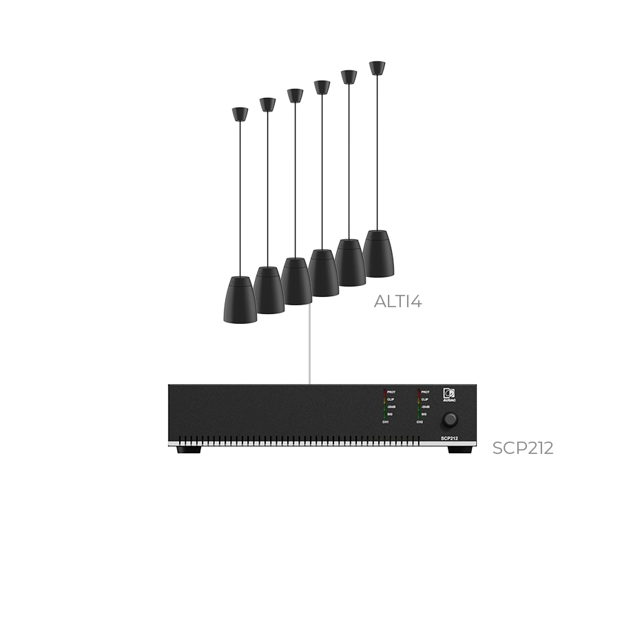 AUDAC - LENTO4.6I/B - 6 x ALTI4 + SCP212 - 6 x ALTI4/B + SCP212 Black