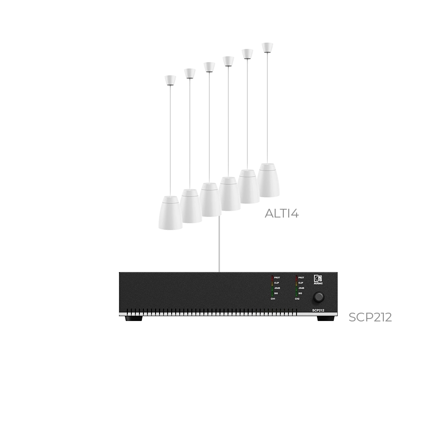 AUDAC - LENTO4.6I/W - 6 x ALTI4 + SCP212 - 6 x ALTI4/W + SCP212 White