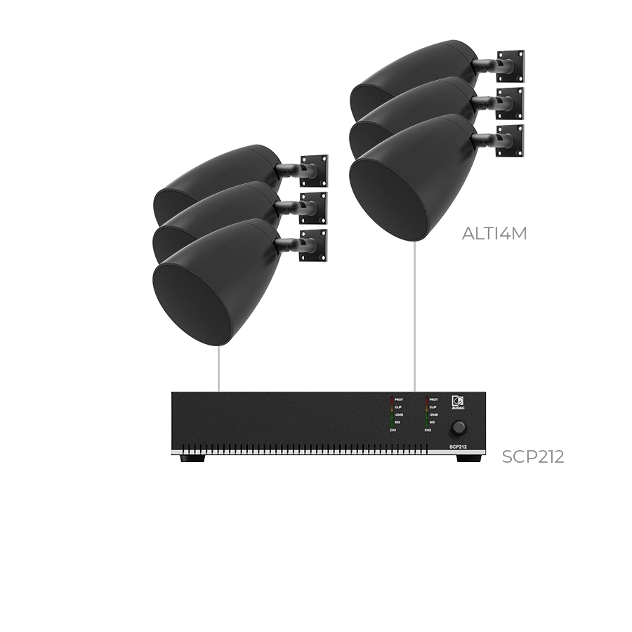 AUDAC - LENTO4.6IM/B - 6 x ALTI4M + SCP212 - 6 x ALTI4M/B + SCP212 Black