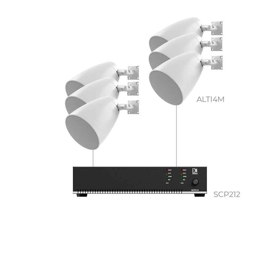 AUDAC - LENTO4.6IM/W - 6 x ALTI4M + SCP212 - 6 x ALTI4M/W + SCP212 White