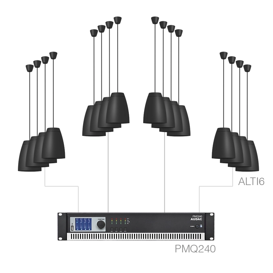 AUDAC - LENTO6.16/B - 16 x ALTI6 + PMQ240 - Black