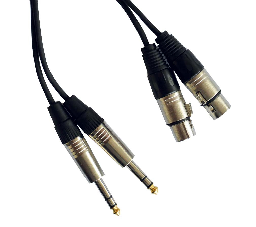 HILEC - CL-43/3 - 2x Female XLR / 2x Male stereo Jack cable - 3m