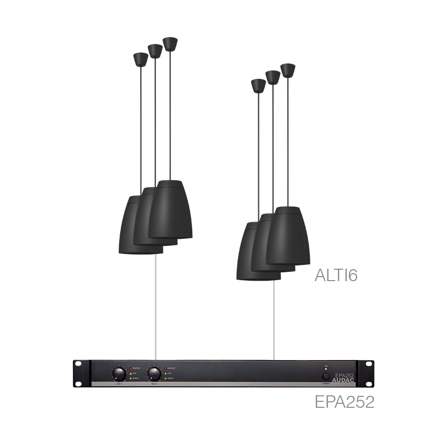 AUDAC - LENTO6.6E/B - 6 x ALTI6 + EPA252 - Black