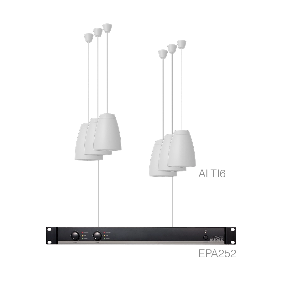 AUDAC - LENTO6.6E/W - 6 x ALTI6 + EPA252 - White