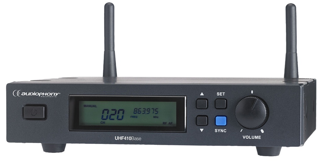 AUDIOPHONY - UHF410-Base-F8 - UHF True Diversity receiver with auto scan function and transport case - 800MHz range