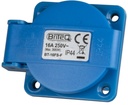 HILEC - BT-16FS-F - Blue socket with cover IP44, 230V/16A FRA/BEL