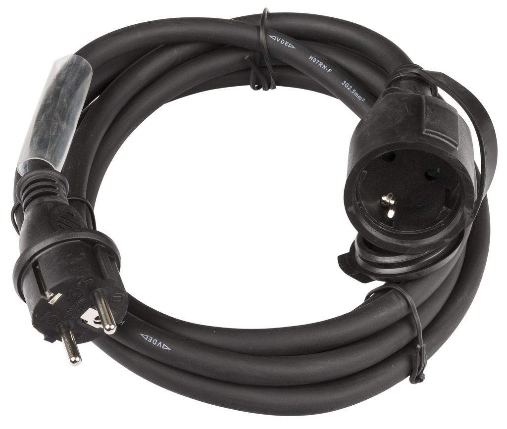 HILEC - POWERCABLE-3G2,5-3M-G - Power extension cable 3G2,5 and German Shuko connectors.