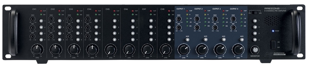 AUDIOPHONY PA - PREZONE444 - Mixing desk  8 channels 4 independent output zones