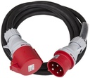 HILEC - CEE-CABLE-32A-5G6-5M - 5-pole CEE power extension cable with transparent heat shrink for custom labels.
