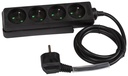 HILEC - MULTISOCKET4-F - Power distribution box with 4 sockets with mounting slider and transparent heat shrink for custom labels