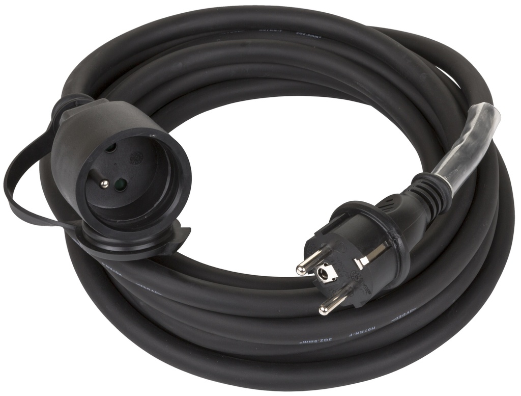 HILEC - POWERCABLE-3G2,5-5M-F - Power extension cable 3G2,5 and French Shuko connectors