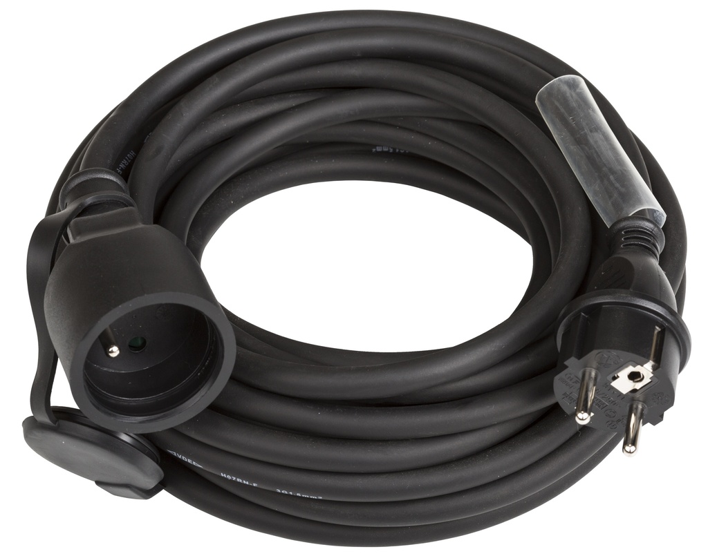HILEC - POWERCABLE-3G1,5-10M-F - Power extension cable 3G1,5 and French Shuko connectors.