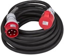 HILEC - CEE-CABLE-32A-5G6-20M - 5-pole CEE power extension cable with transparent heat shrink for custom labels