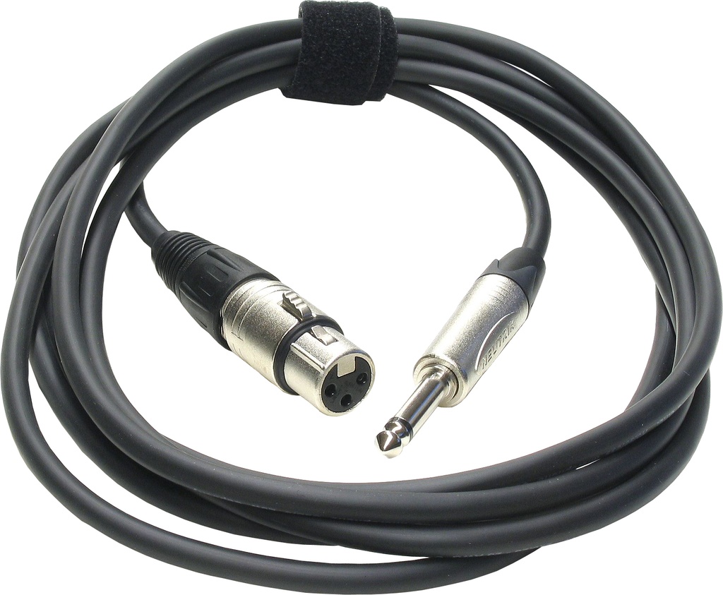 TASKER - RF219 - TASKER assembled cable signal, C114bl + mono Jack NP2C + 3pin XLR NC3FX, 9m.