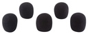 HILEC - WINDSCREEN BLACK (5 pcs) - Set of 5 black foam microphone windscreens