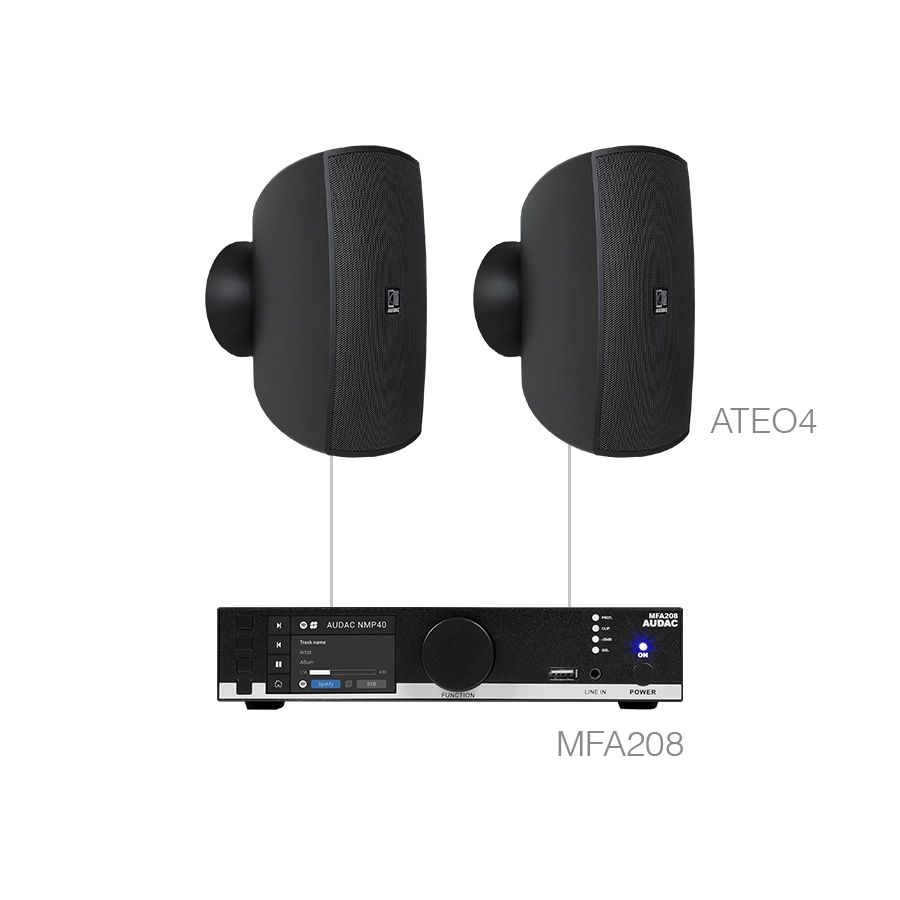 AUDAC - MENTO4.2/B - MFA208 + 2 x ATEO4 - Black version