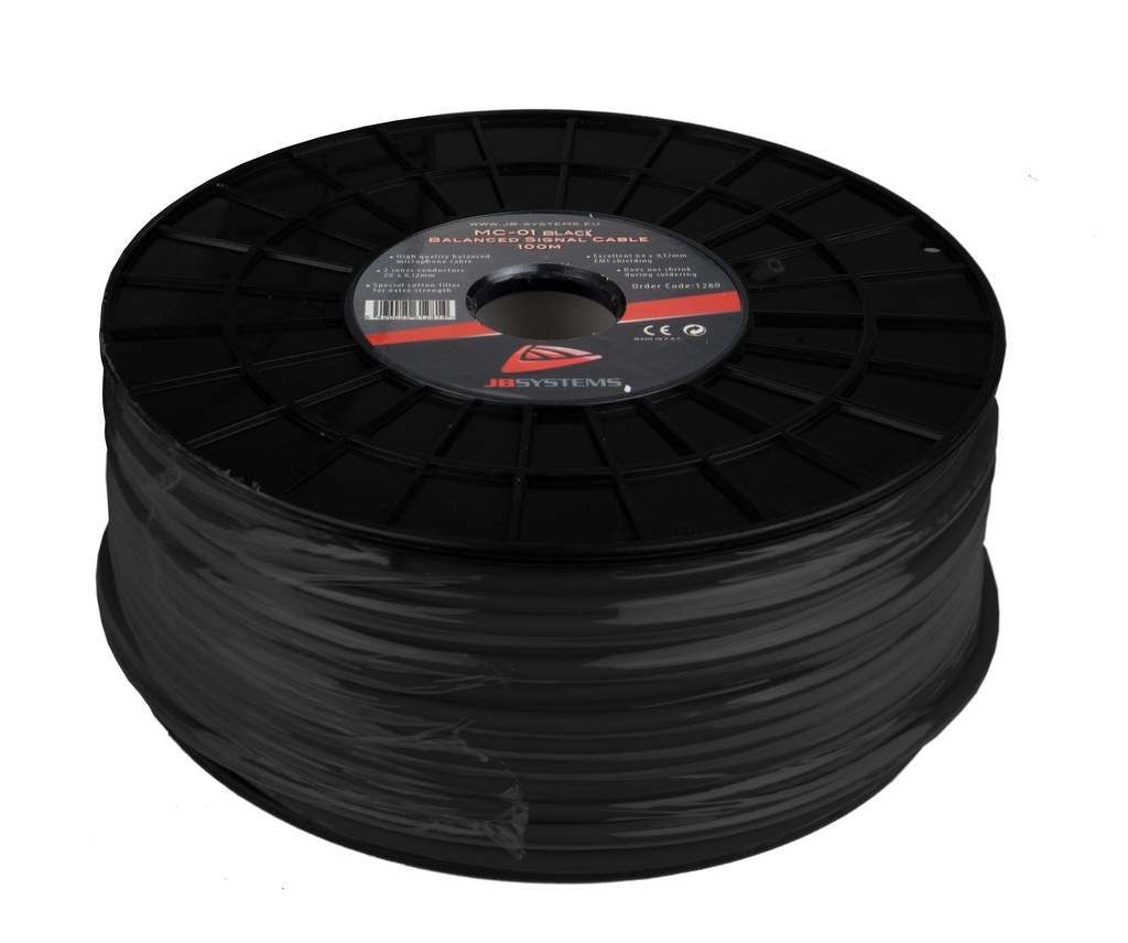 HILEC - MC-01 Black - High quality balanced microphone cable - 100m