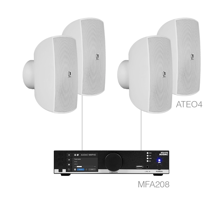 AUDAC - MENTO4.4/W - MFA208 + 4 x ATEO4 - White version