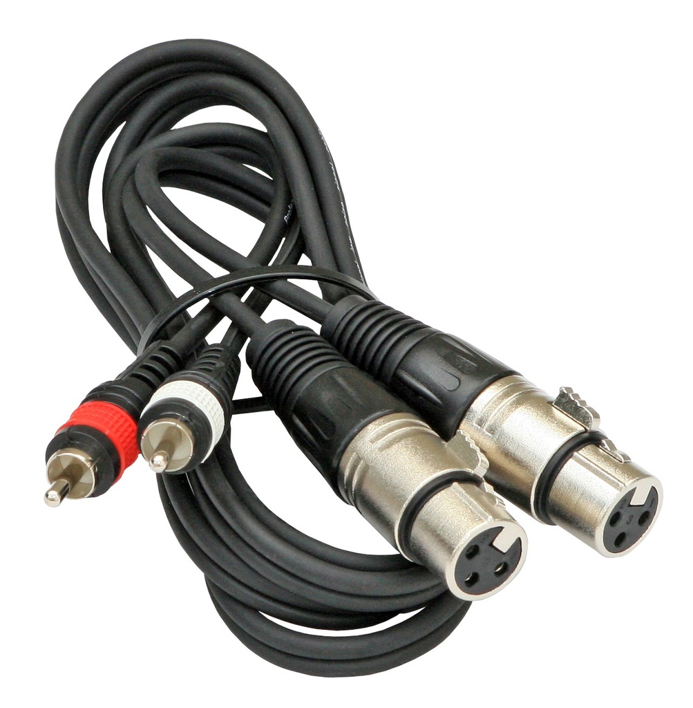HILEC - 2-0440 - Assembled cable signal, 2x RCA + 3pin XLR f, 1.5m