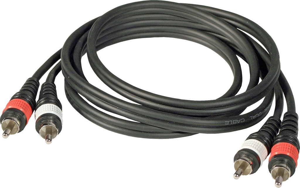 HILEC - 2-0368 - Assembled cable signal, 2x RCA + 2x RCA, 1m