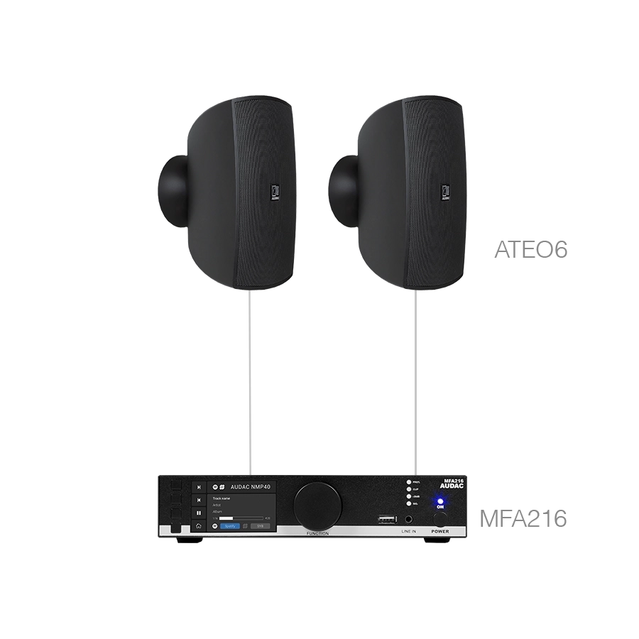 AUDAC - MENTO6.2/B - MFA216 + 2 x ATEO6 - Black version