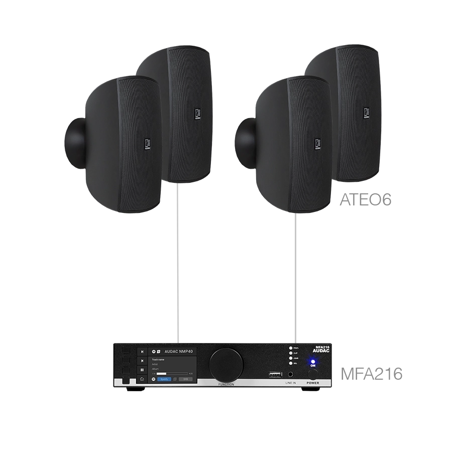 AUDAC - MENTO6.4/B - MFA216 + 4 x ATEO6 - Black version