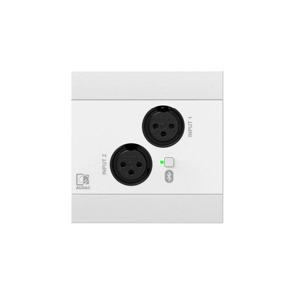 AUDAC - NWP220/W - Network input panel - 2 x XLR + BT (4 CH) - White version - EU-style standard