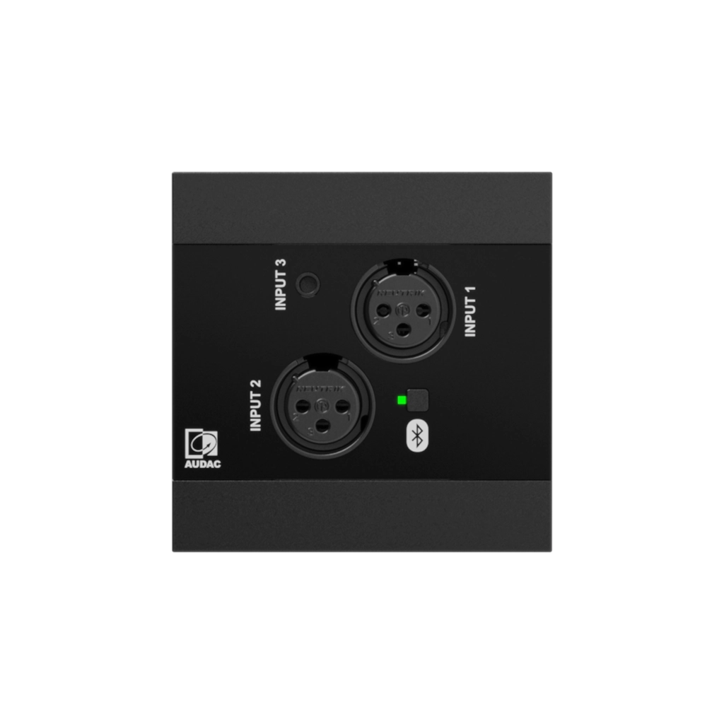 AUDAC - NWP320/B - Network input panel - 2 x XLR + 3.5 mm jack + BT (4 CH) - Black version - EU-style standard