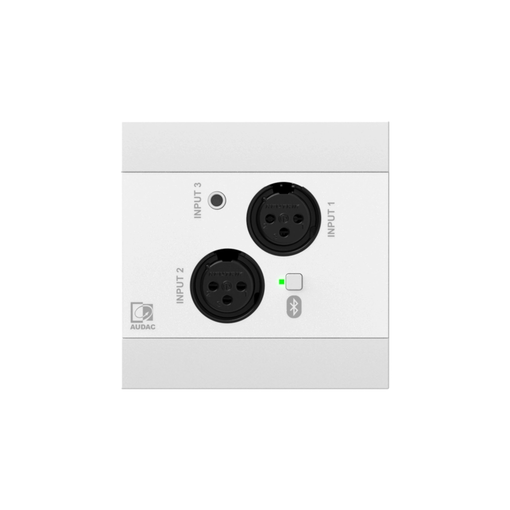 AUDAC - NWP320/W - Network input panel - 2 x XLR + 3.5 mm jack + BT (4 CH) - White version - EU-style standard