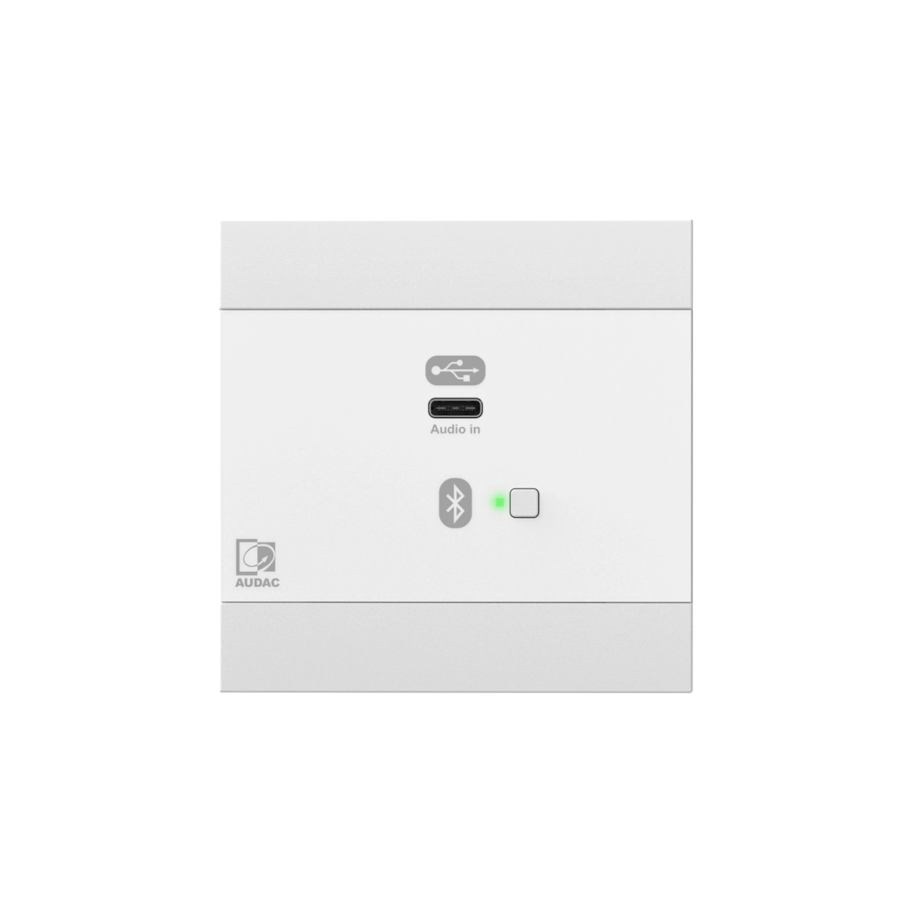 AUDAC - NWP400/W - Network input panel - USB Type-C + BT (4 CH) - White version - EU-style standard