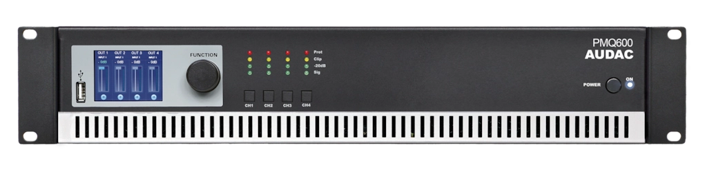 AUDAC - PMQ600 - WaveDynamics™ quad-channel 70/100V power amplifier