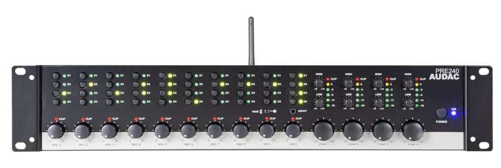 AUDAC - PRE240 - Four zone - 10 Channel stereo preamplifier