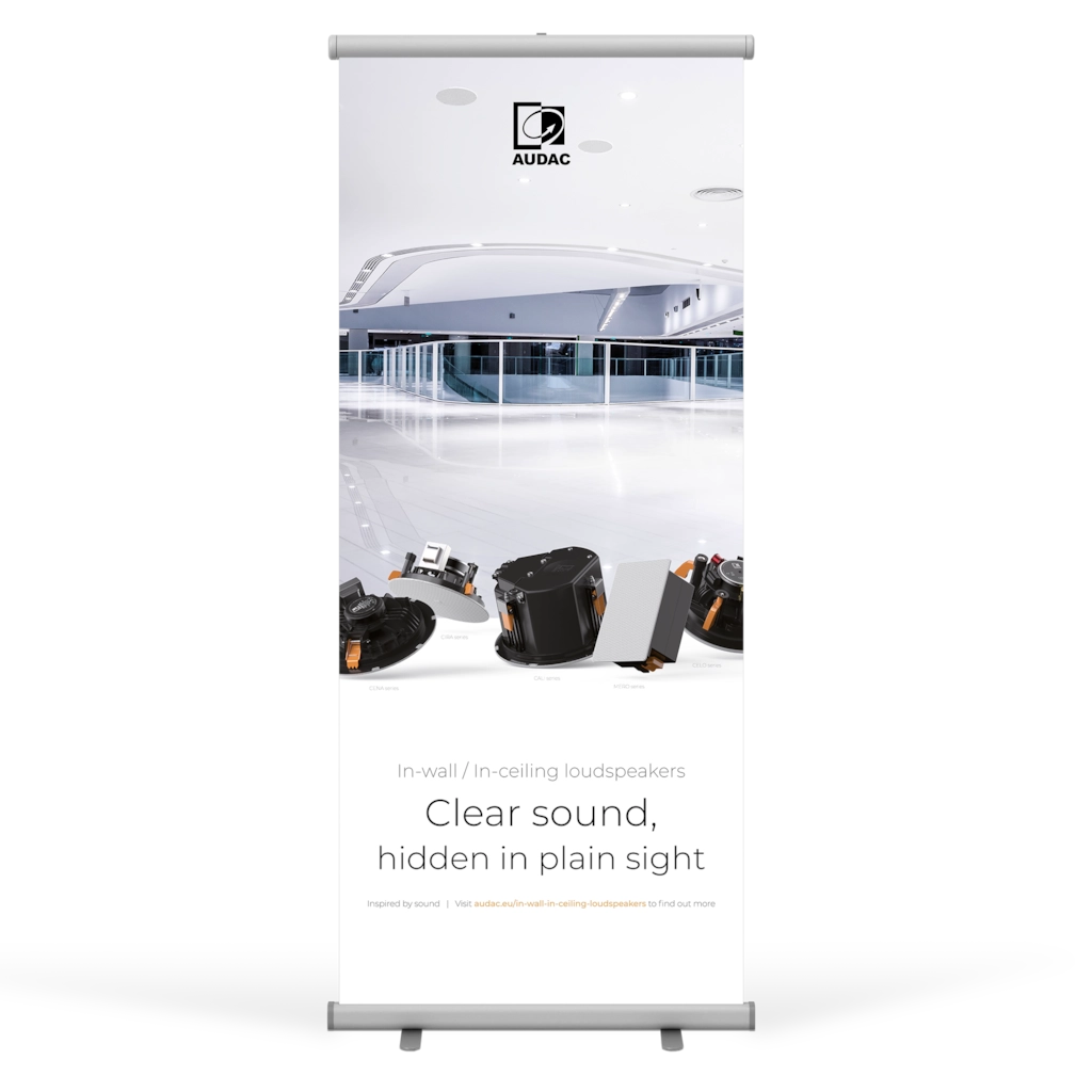 AUDAC - PROMO5332 - AUDAC in-wall / in-ceiling loudspeakers roll-up display