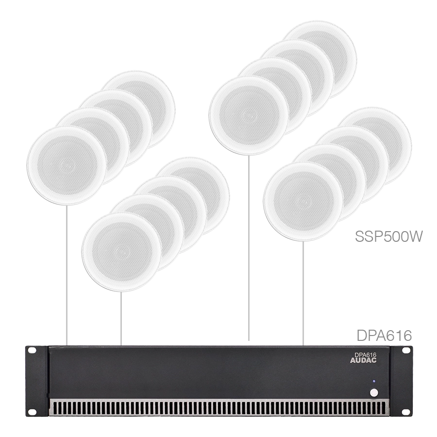 AUDAC - PURRA4.16/W - 16x SSP500 + DPA616  - White