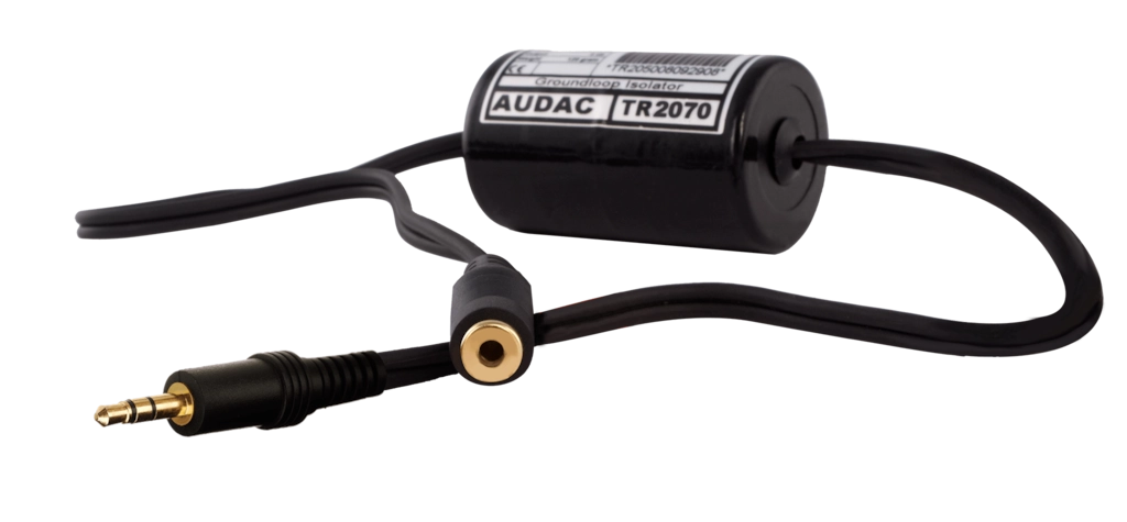 AUDAC - TR2070 - Stereo groundloop isolator 3.5mm jack male - 3.5 Jack female