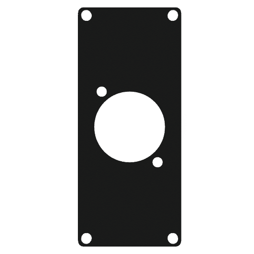 CAYMON - CASY103A/B - CASY 1 space aluminum cover plate - 1x D-size hole - Black version
