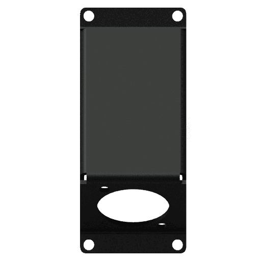 CAYMON - CASY104/B - CASY 1 space angled cover plate with D-size hole - Black version